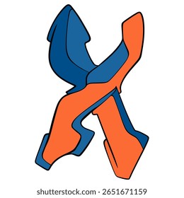 X  Graffiti Typography Futuristic Font Digital Drawing