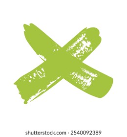 x green geometric figures painted style icon