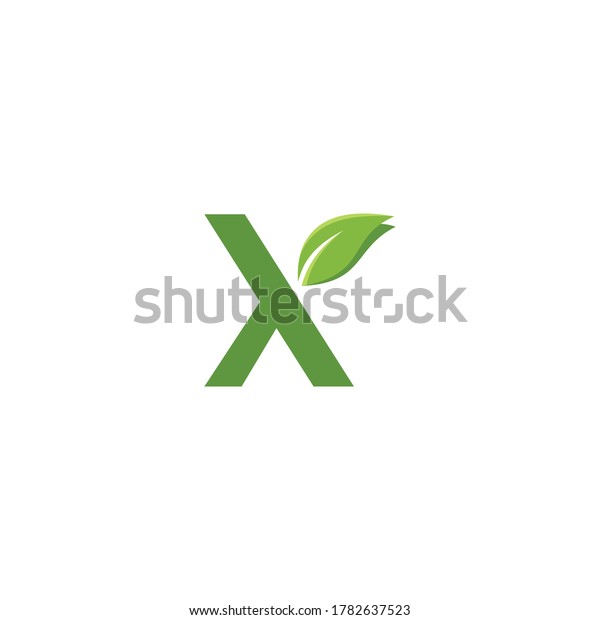 X Green Leaf Vector Logo Design Stock Vector (Royalty Free) 1782637523 ...