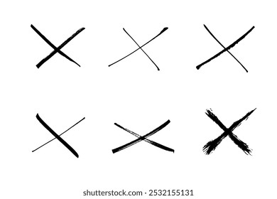 X grunge icon. Hand drawn sketch. Vector brush strokes. Abstract cross sign