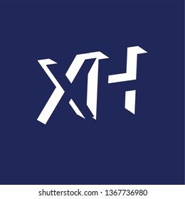 X H Initial Letter logo in negative space vector template