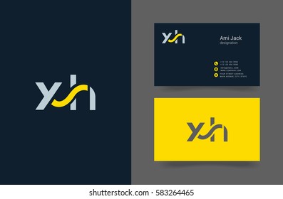 X & H Letter logo design vector element with Business card