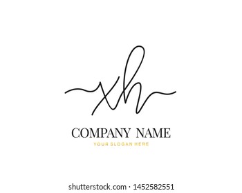 X H XH Beauty vector initial logo, handwriting logo of initial signature, wedding, fashion, jewerly, boutique, floral and botanical with creative template for any company or business.