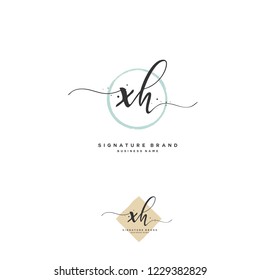 X H XH Initial logo template vector