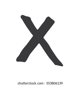 'X' Hand written Marker alphabet vector