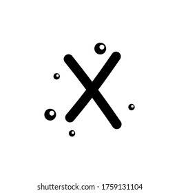 X ilustración de diseño de vector de alfabeto dibujado a mano