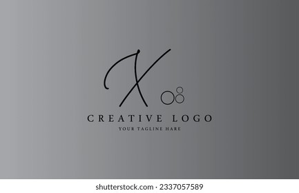 X escritura a mano negro simple estilo creativo diseño de logotipo con fondo degradado 