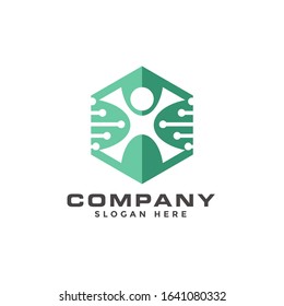 X Human Technology Logo Icon Abstract Company Logo Design Vector