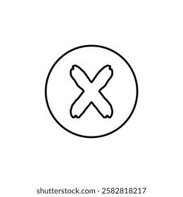 X icon Flat isolated outline sign