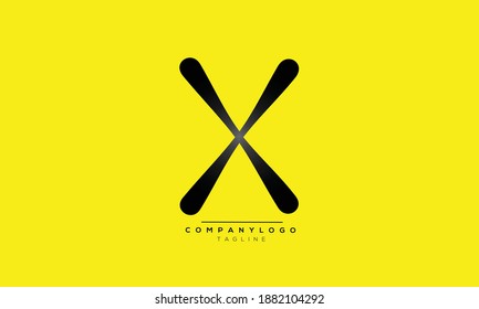 X icon monogram letter text alphabet logo design