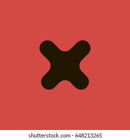 x icon. sign design. red background