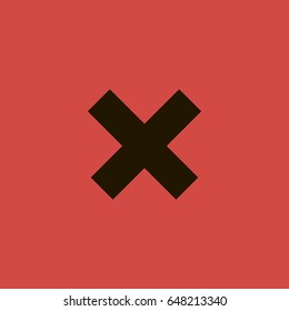 x icon. sign design. red background
