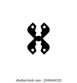 icono X. Símbolo de fondo de afiche de gran venta de estilo simple. Botón Eliminar. Elemento de diseño del logotipo de la marca X. Impresión de camisetas X. Vector para pegatinas.