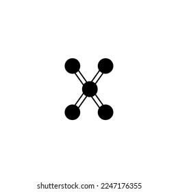 X icon icon. Simple style big sale poster background symbol. Remove button. X brand logo design element. X t-shirt printing. Vector for sticker.