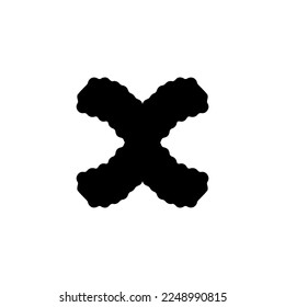 icono X. Símbolo de fondo de afiche de gran venta de estilo simple. Botón Eliminar. Elemento de diseño del logotipo de la marca X. Impresión de camisetas X. Vector para pegatinas.