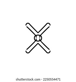 X icon icon. Simple style big sale poster background symbol. Remove button. X brand logo design element. X t-shirt printing. Vector for sticker.