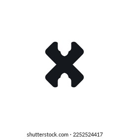 X icon icon. Simple style big sale poster background symbol. Remove button. X brand logo design element. X t-shirt printing. Vector for sticker.