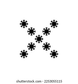 icono X. Símbolo de fondo de afiche de gran venta de estilo simple. Botón Eliminar. Elemento de diseño del logotipo de la marca X. Impresión de camisetas X. Vector para pegatinas.