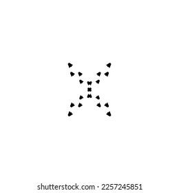 icono X. Símbolo de fondo del afiche de peligro de estilo simple. Elemento de diseño del logotipo de la marca X. Impresión de camisetas X. vector para pegatina.