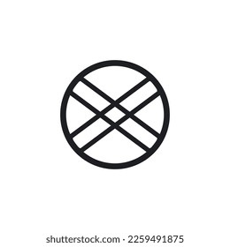 icono X. Símbolo de fondo del afiche de peligro de estilo simple. Elemento de diseño del logotipo de la marca X. Impresión de camisetas X. vector para pegatina.