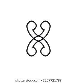 X icon. Simple style danger poster background symbol. X brand logo design element. X t-shirt printing. vector for sticker.