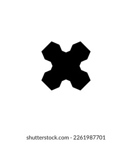 X icon. Simple style danger poster background symbol. X brand logo design element. X t-shirt printing. vector for sticker.