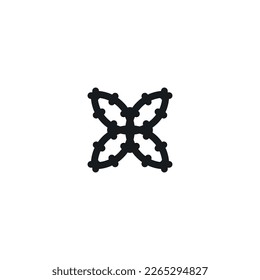 X icon. Simple style danger poster background symbol. X brand logo design element. X t-shirt printing. vector for sticker.