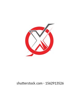 X  icon Vector Illustration design Logo template