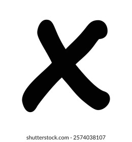 X icon with white background vector stock illustration