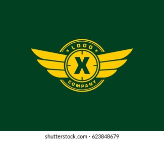 X Initial army logo vector
