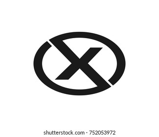 X initial circle company black