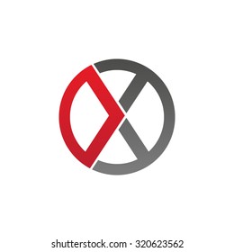 X initial circle company or XO OX logo red