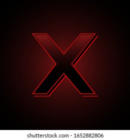 X Initial Futuristic Modern Dark Black Red Light Modern Graphic Design EPS10