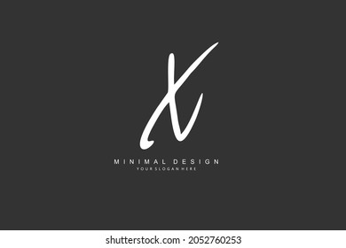 X Initial handwriting or handwritten logo for identity. Logo with signature and hand drawn style.