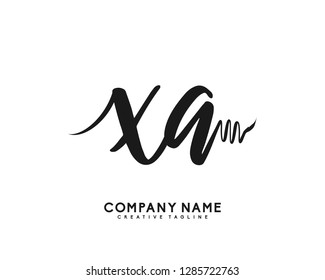 X A Initial Handwriting Logo Template Vector