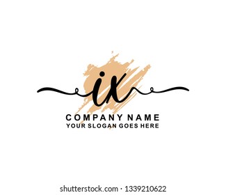 I X Initial Handwriting Logo Template