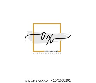 A X Initial Handwriting Logo Template