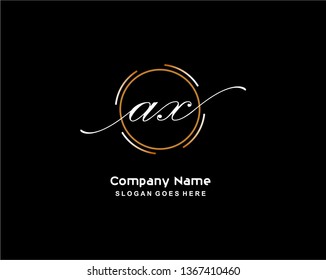 A X Initial Handwriting Logo Template