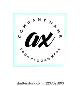 A X Initial handwriting logo vector