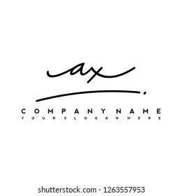 A X Initial handwriting logo vector