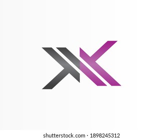X or initial KK logo design concept logo