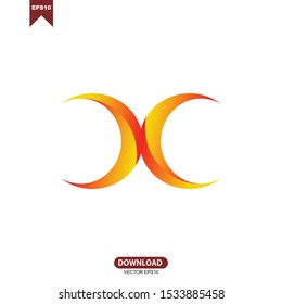 X initial letter brand logo vector template logotype design