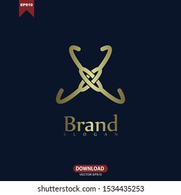 X initial letter brand logo vector template logotype design
