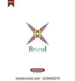 X initial letter brand logo vector template logotype design