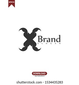 X initial letter brand logo vector template logotype design