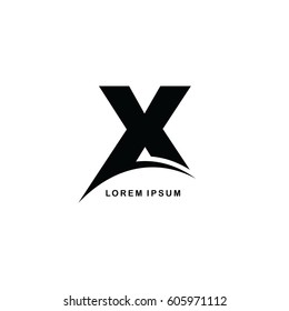 x initial letter brand logo template logotype single color