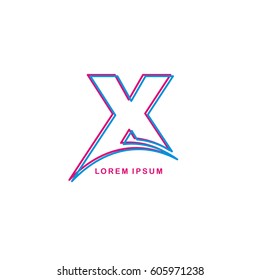 x initial letter brand logo template logotype single color