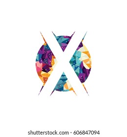 x initial letter brand logo template logotype single color