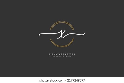 X Initial letter handwriting and  signature logo. A concept with template element.