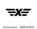 X Initial letter wings logo vector design